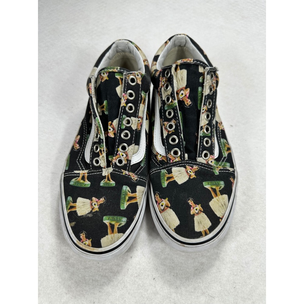 Vans Old Skool Hula Girl Print Sneakers Black White Mens 6.5 Womens 8